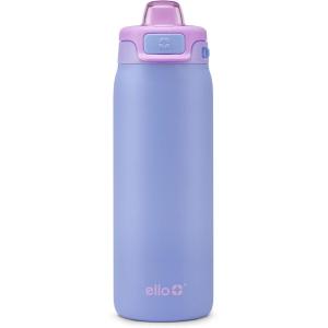 Ello Pop & Fill 18oz Stainless Steel Kids Water Bottle with Quick Fill Lid | Vacuum Insulated BPA Free Bottle with Leak Proof Straw and Chug Lid, Dishwasher Safe, Gift For Kids Teens, Winging It(Lavender Fields)