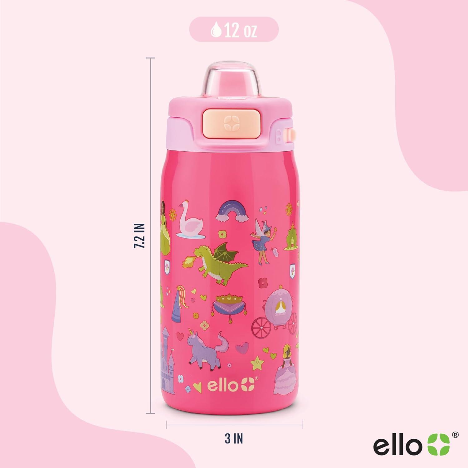 imageEllo Kids Pop ampamp Fill 12oz Toddler Water Bottle with Quick Fill Lid DoubleWall Vacuum Insulated Stainless Steel Leak Proof BPA Free Sip ampamp Chug For School Lunchboxes To the RescueRoyal Palace