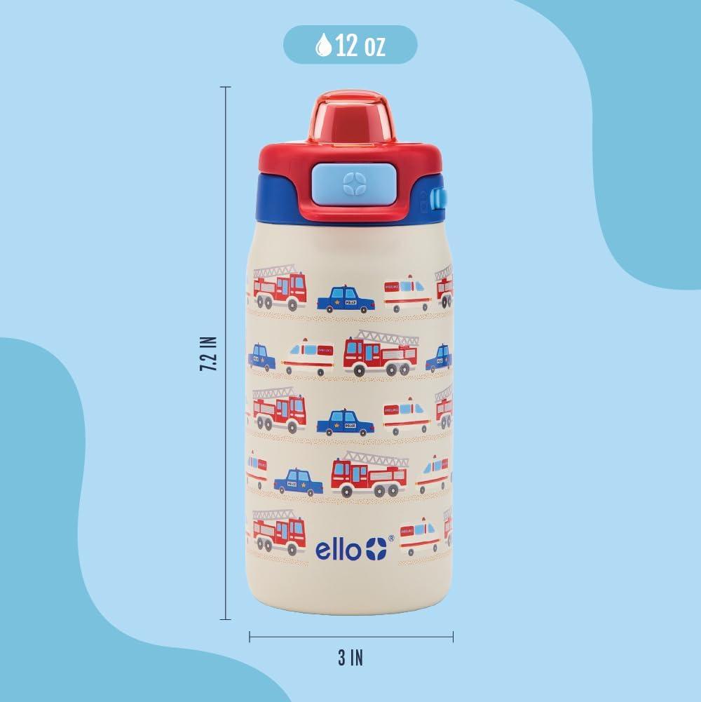 imageEllo Kids Pop ampamp Fill 12oz Toddler Water Bottle with Quick Fill Lid DoubleWall Vacuum Insulated Stainless Steel Leak Proof BPA Free Sip ampamp Chug For School Lunchboxes To the RescueTo the Rescue