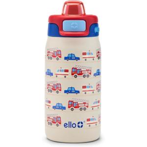 Ello Kids Pop & Fill 12oz Toddler Water Bottle with Quick Fill Lid, Double-Wall Vacuum Insulated Stainless Steel, Leak Proof, BPA Free, Sip & Chug, For School, Lunchboxes, To the Rescue(To the Rescue)
