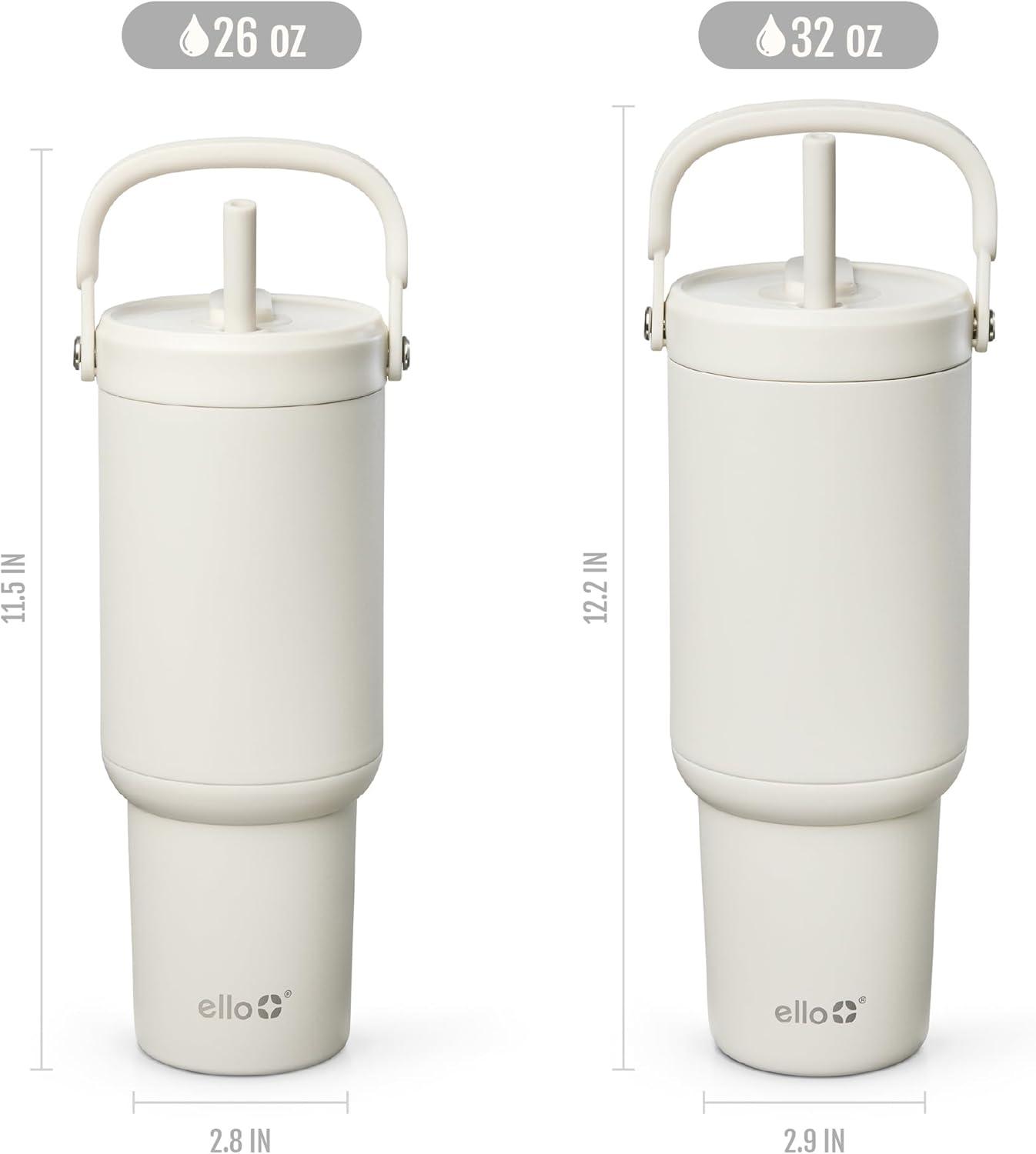 imageEllo Oasis Go 32oz Tumbler with Top Handle and Retracting Straw Reusable Insulated Stainless Steel Cup 100 Leakproof Water Bottle 24 Hours Cold Cup Holder Friendly For Travel DaisiesMineral