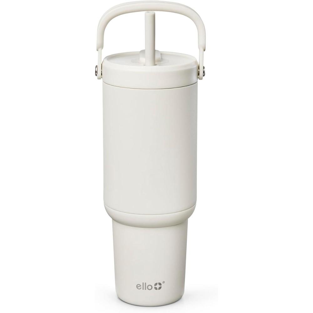imageEllo Oasis Go 32oz Tumbler with Top Handle and Retracting Straw Reusable Insulated Stainless Steel Cup 100 Leakproof Water Bottle 24 Hours Cold Cup Holder Friendly For Travel DaisiesMineral
