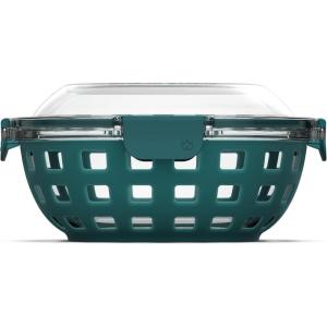 Ello Duraglass Meal Prep Container- Glass Food Storage Container with Silicone Sleeve and Airtight BPA-Free Plastic Lid, Dishwasher, Microwave, and Freezer Safe(5 Cup Watercress)