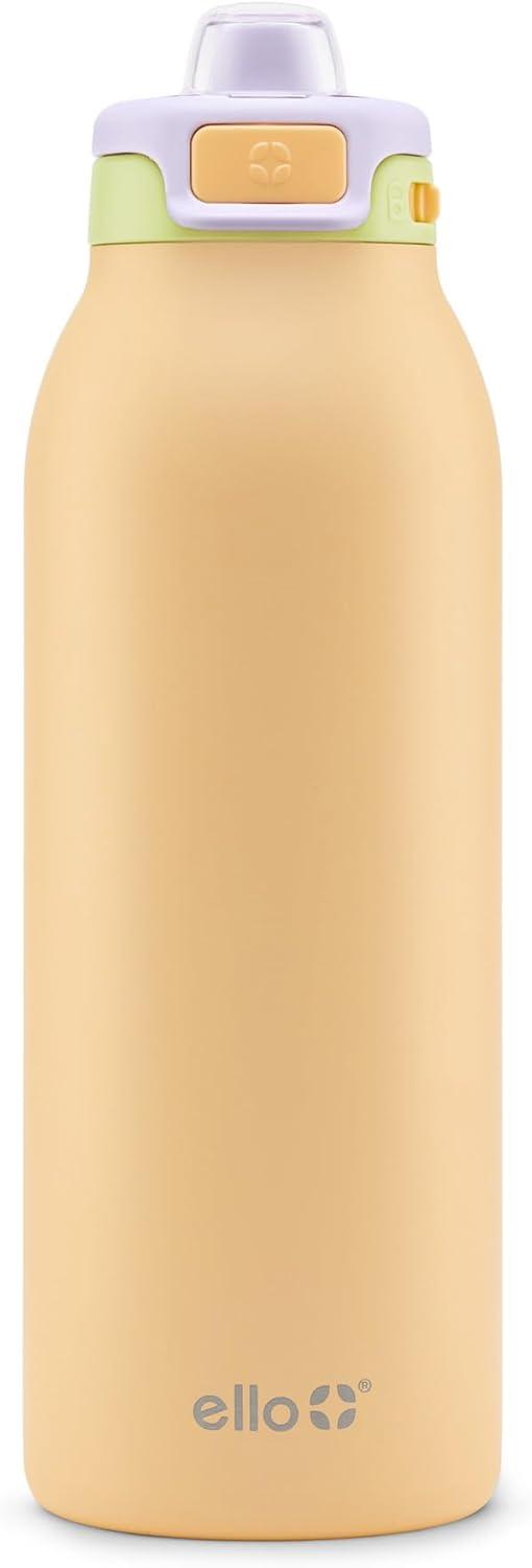 imageEllo Pop amp Fill Insulated Stainless Steel Water Bottle with Quick Fill Lid Leakproof Locking Sip or Chug Spout BPAFree Double Wall Vacuum Insulated for Sports Travel amp School 22oz 32oz 40ozSunset Meadow