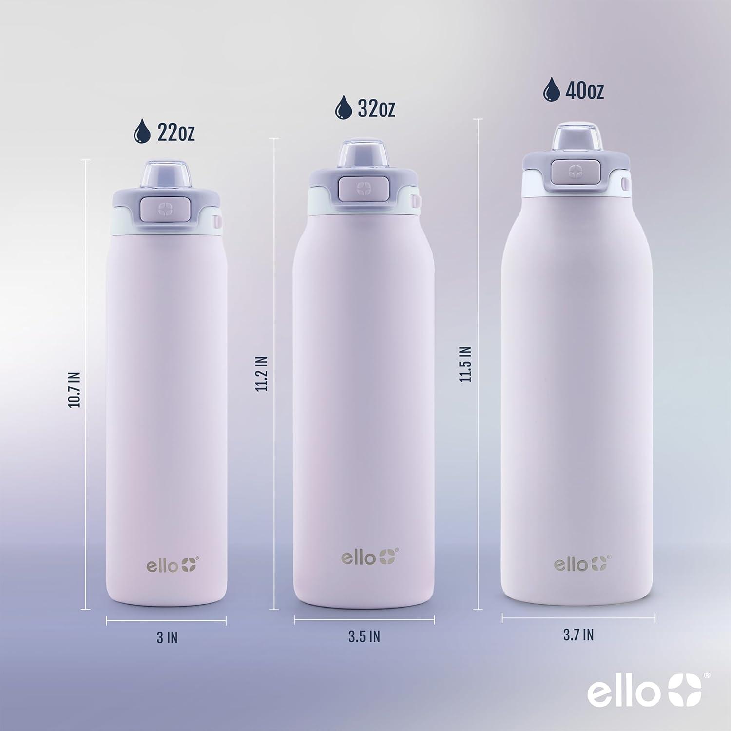 imageEllo Pop amp Fill Insulated Stainless Steel Water Bottle with Quick Fill Lid Leakproof Locking Sip or Chug Spout BPAFree Double Wall Vacuum Insulated for Sports Travel amp School 22oz 32oz 40ozAurora