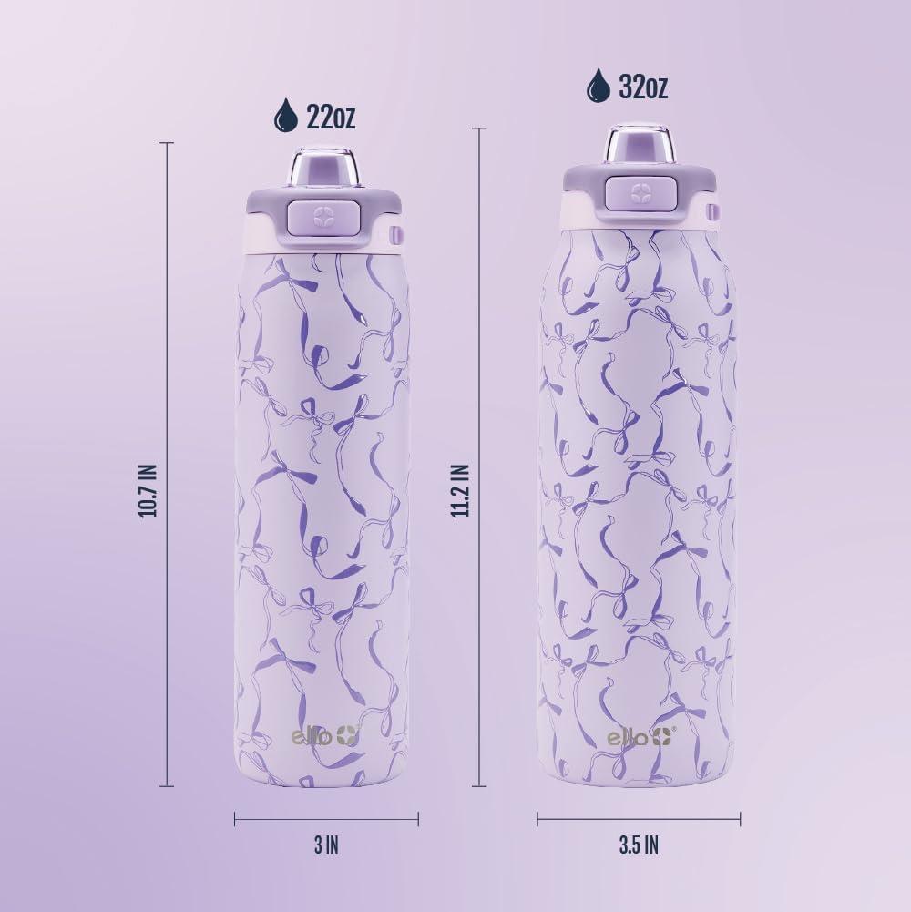 imageEllo Pop amp Fill Insulated Stainless Steel Water Bottle with Quick Fill Lid Leakproof Locking Sip or Chug Spout BPAFree Double Wall Vacuum Insulated for Sports Travel amp School 22oz 32oz 40ozTake a Bow