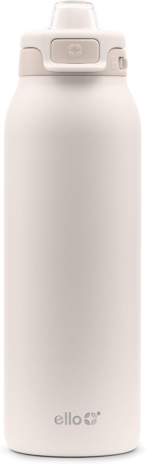 imageEllo Pop amp Fill Insulated Stainless Steel Water Bottle with Quick Fill Lid Leakproof Locking Sip or Chug Spout BPAFree Double Wall Vacuum Insulated for Sports Travel amp School 22oz 32oz 40ozTonal Cream