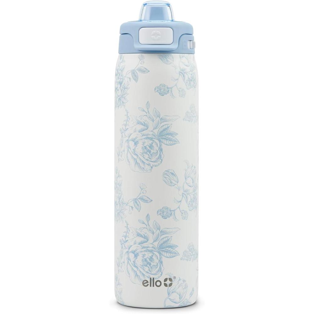 imageEllo Pop amp Fill Insulated Stainless Steel Water Bottle with Quick Fill Lid Leakproof Locking Sip or Chug Spout BPAFree Double Wall Vacuum Insulated for Sports Travel amp School 22oz 32oz 40ozPorcelain Rose