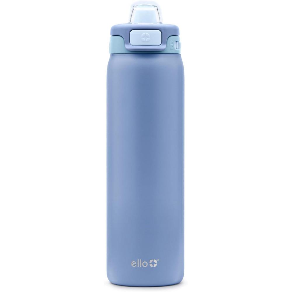 imageEllo Pop amp Fill Insulated Stainless Steel Water Bottle with Quick Fill Lid Leakproof Locking Sip or Chug Spout BPAFree Double Wall Vacuum Insulated for Sports Travel amp School 22oz 32oz 40ozRaincloud