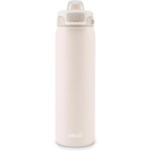 Ello Pop & Fill Insulated Stainless Steel Water Bottle with Quick Fill Lid, Leakproof Locking, Sip or Chug Spout, BPA-Free, Double Wall Vacuum Insulated for Sports, Travel & School- 22oz / 32oz / 40oz(Tonal Cream)