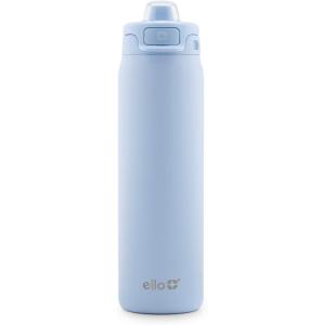 Ello Pop & Fill Insulated Stainless Steel Water Bottle with Quick Fill Lid, Leakproof Locking, Sip or Chug Spout, BPA-Free, Double Wall Vacuum Insulated for Sports, Travel & School- 22oz / 32oz / 40oz(Halogen Blue)