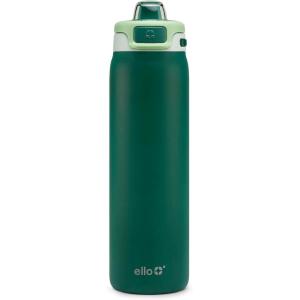 Ello Pop & Fill Insulated Stainless Steel Water Bottle with Quick Fill Lid, Leakproof Locking, Sip or Chug Spout, BPA-Free, Double Wall Vacuum Insulated for Sports, Travel & School- 22oz / 32oz / 40oz(Forest Mist)