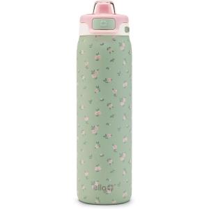 Ello Pop & Fill Insulated Stainless Steel Water Bottle with Quick Fill Lid, Leakproof Locking, Sip or Chug Spout, BPA-Free, Double Wall Vacuum Insulated for Sports, Travel & School- 22oz / 32oz / 40oz(Full Bloom)