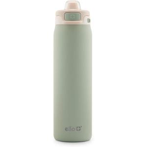 Ello Pop & Fill Insulated Stainless Steel Water Bottle with Quick Fill Lid, Leakproof Locking, Sip or Chug Spout, BPA-Free, Double Wall Vacuum Insulated for Sports, Travel & School- 22oz / 32oz / 40oz(Pistachio)