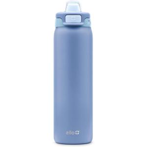 Ello Pop & Fill Insulated Stainless Steel Water Bottle with Quick Fill Lid, Leakproof Locking, Sip or Chug Spout, BPA-Free, Double Wall Vacuum Insulated for Sports, Travel & School- 22oz / 32oz / 40oz(Raincloud)