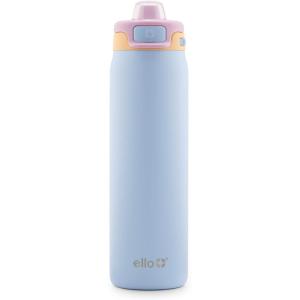 Ello Pop & Fill Insulated Stainless Steel Water Bottle with Quick Fill Lid, Leakproof Locking, Sip or Chug Spout, BPA-Free, Double Wall Vacuum Insulated for Sports, Travel & School- 22oz / 32oz / 40oz(Coastal Sunrise)