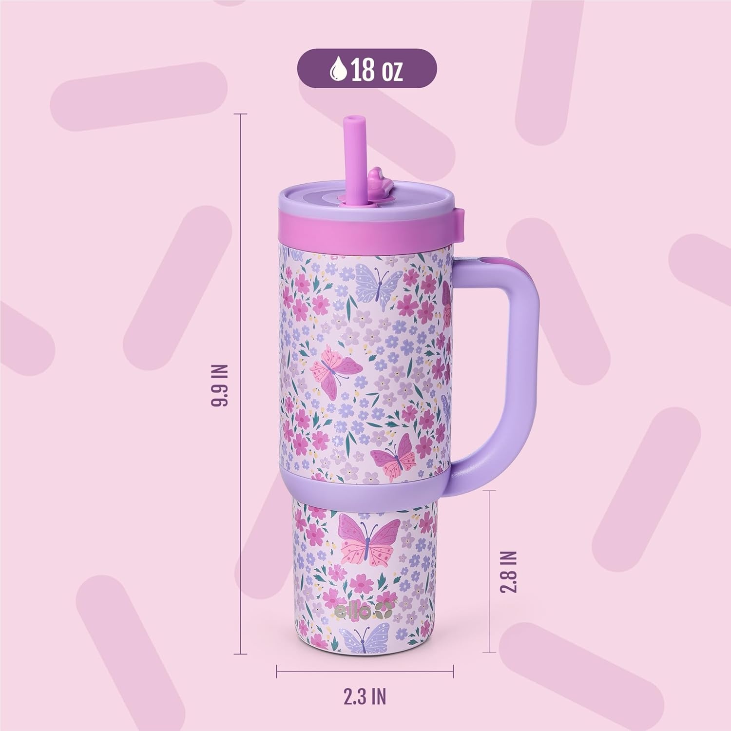 image:imageEllo Oasis 14oz Stainless Steel Toddler Tumbler with Handle amp Retracting Straw 100 Leakproof DoubleWall Vacuum Insulated Kids Water Bottle for School BPA Free Dishwasher Safe To The RescueWinging It