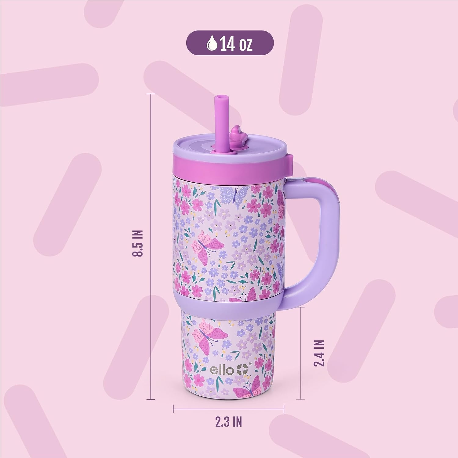 image:imageEllo Oasis 14oz Stainless Steel Toddler Tumbler with Handle amp Retracting Straw 100 Leakproof DoubleWall Vacuum Insulated Kids Water Bottle for School BPA Free Dishwasher Safe To The RescueWinging It