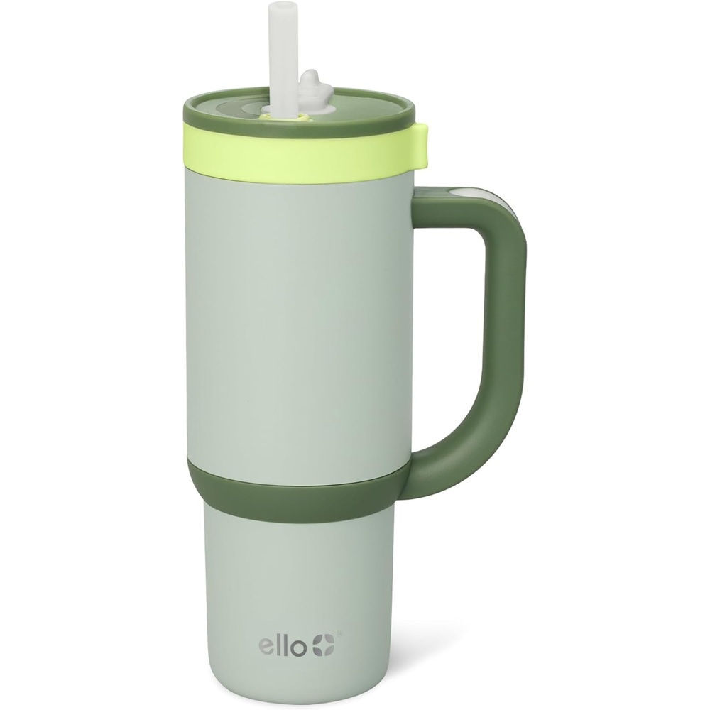 image:imageEllo Oasis 14oz Stainless Steel Toddler Tumbler with Handle amp Retracting Straw 100 Leakproof DoubleWall Vacuum Insulated Kids Water Bottle for School BPA Free Dishwasher Safe To The RescueAvocado