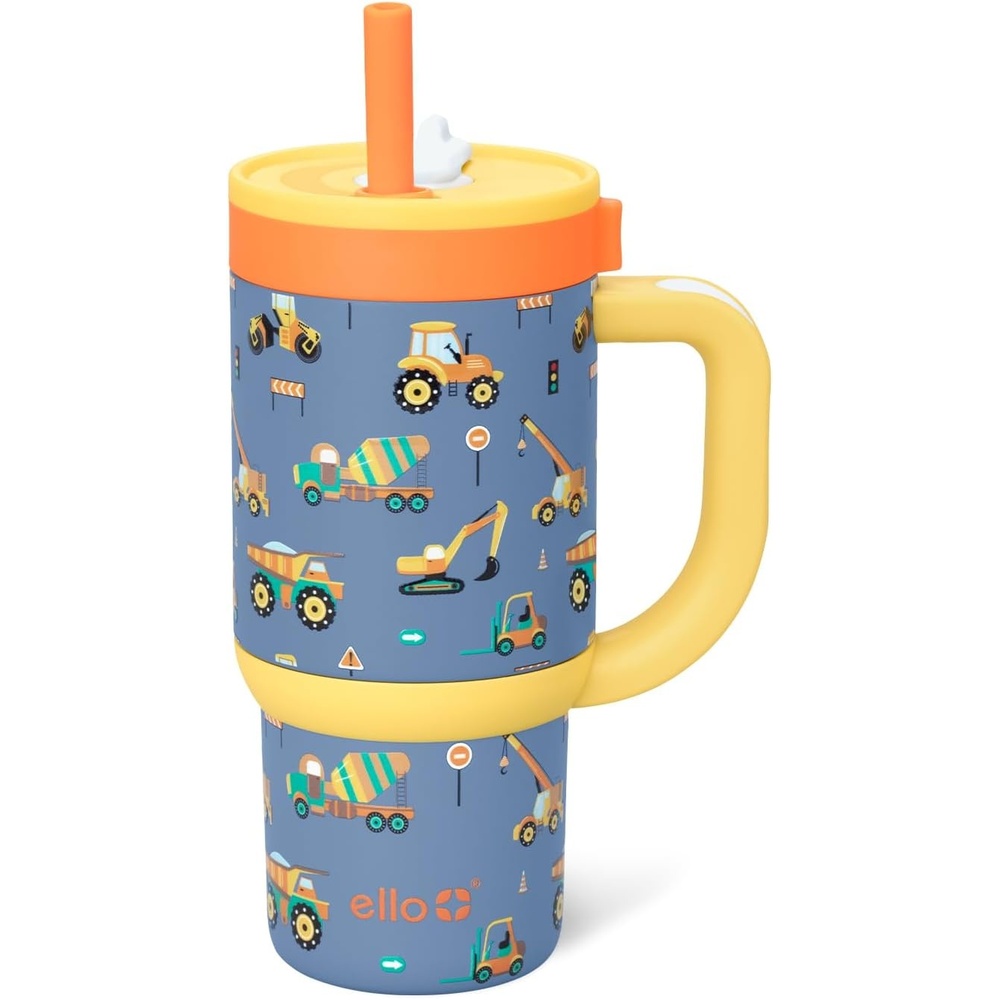 image:imageEllo Oasis 14oz Stainless Steel Toddler Tumbler with Handle amp Retracting Straw 100 Leakproof DoubleWall Vacuum Insulated Kids Water Bottle for School BPA Free Dishwasher Safe To The RescueConstruction