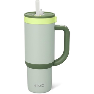 Ello Oasis 14oz Stainless Steel Toddler Tumbler with Handle & Retracting Straw, 100% Leakproof, Double-Wall Vacuum Insulated, Kids Water Bottle for School, BPA Free, Dishwasher Safe, To The Rescue(Avocado)