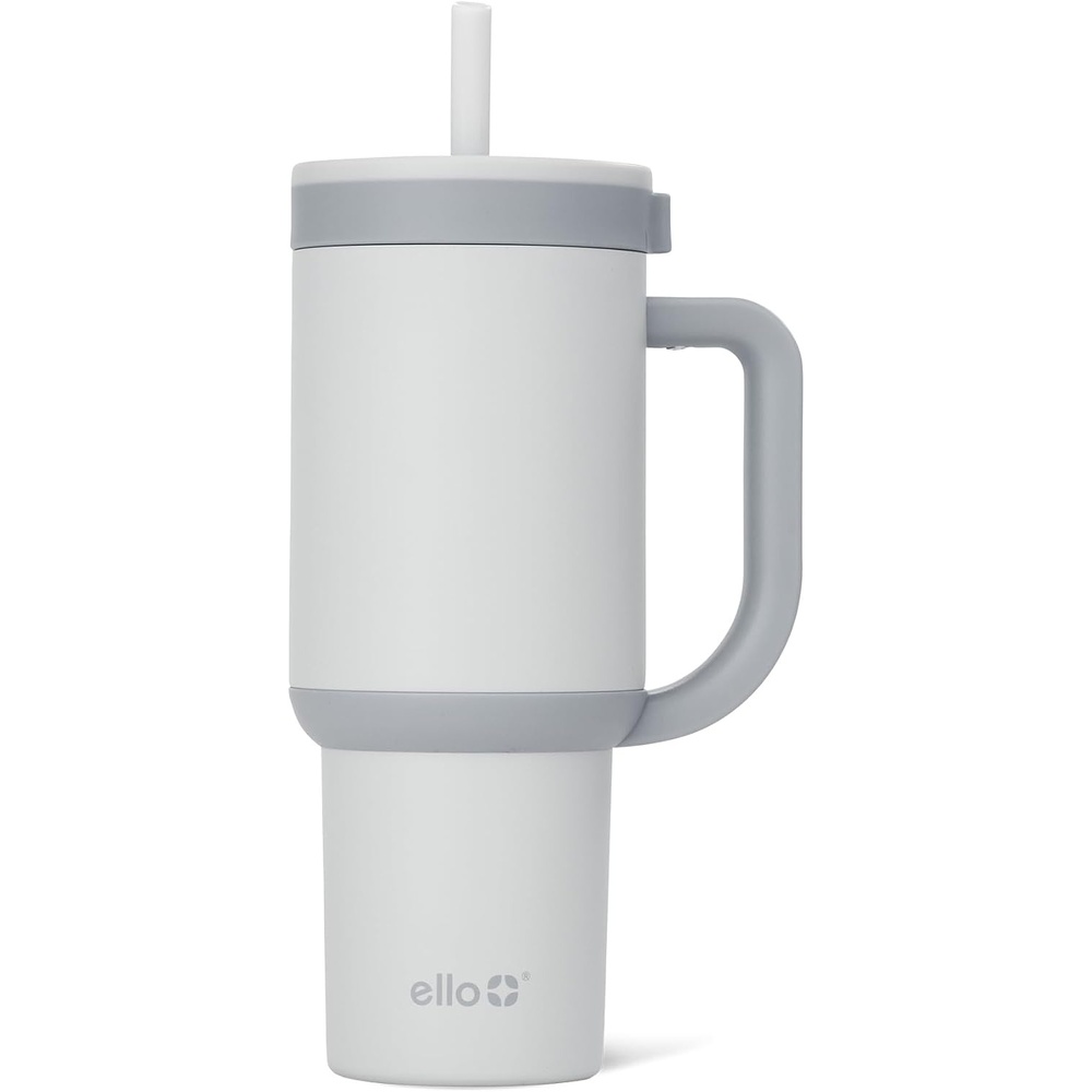 image:imageEllo Oasis 30oz Tumbler with Handle amp Retracting Straw  Reusable Insulated Stainless Steel Cup 100 Leakproof  Keeps Cold for 23 Hours  Cup Holder Friendly  Picnic on the VineGrayscale