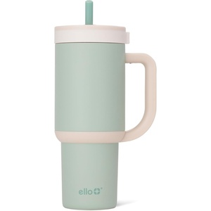 Ello Oasis 30oz Tumbler with Handle & Retracting Straw | Reusable Insulated Stainless Steel Cup 100% Leakproof | Keeps Cold for 23 Hours | Cup Holder Friendly | Picnic on the Vine(Pistachio)