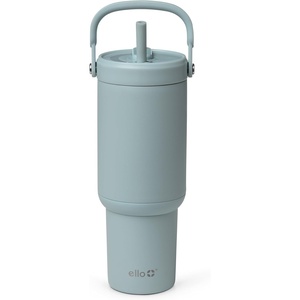 Ello Oasis Go+ 26oz Tumbler with Top Handle and Retracting Straw | Reusable Insulated Stainless Steel Cup, 100% Leakproof Water Bottle, 24 Hours Cold, Cup Holder Friendly For Travel | Orchid(Salt Water)