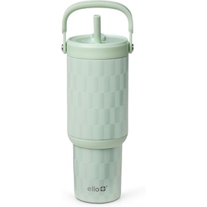 Ello Oasis Go+ 26oz Tumbler with Top Handle and Retracting Straw | Reusable Insulated Stainless Steel Cup, 100% Leakproof Water Bottle, 24 Hours Cold, Cup Holder Friendly For Travel | Orchid(Jadeglow)