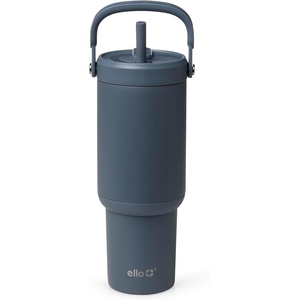 Ello Oasis Go+ 26oz Tumbler with Top Handle and Retracting Straw | Reusable Insulated Stainless Steel Cup, 100% Leakproof Water Bottle, 24 Hours Cold, Cup Holder Friendly For Travel | Orchid(Horizon)