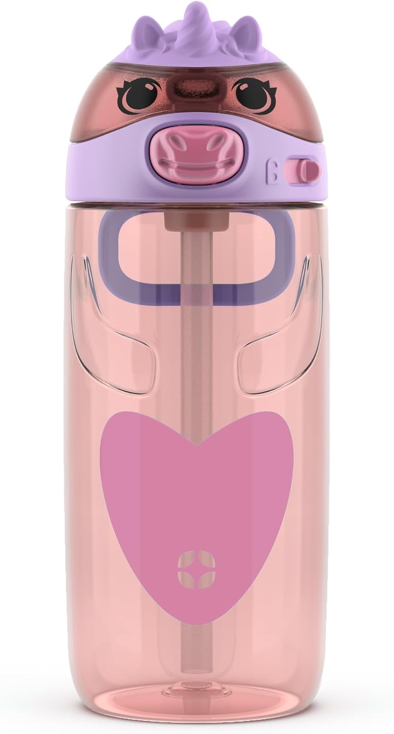 image:imageEllo Ellies 12oz Stainless Steel Leakproof Kids Water Bottle Lamb Princess Insulated kids water bottle with straw leakproof locking lid carry handle and stainless steel fun animal design for schoolUnicorn