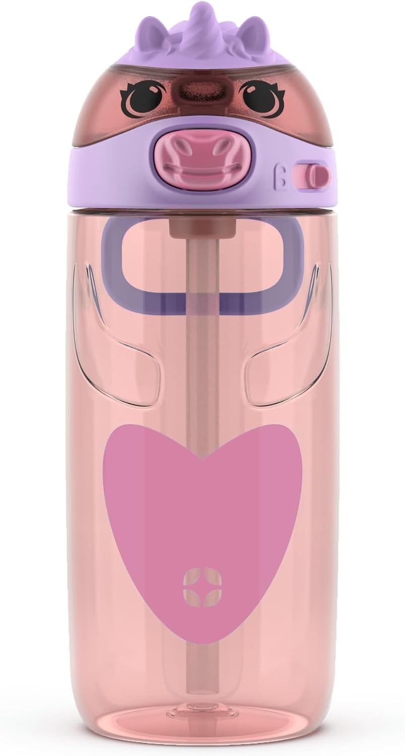 image:imageEllo Ellies 12oz Stainless Steel Leakproof Kids Water Bottle Lamb Princess Insulated kids water bottle with straw leakproof locking lid carry handle and stainless steel fun animal design for schoolUnicorn