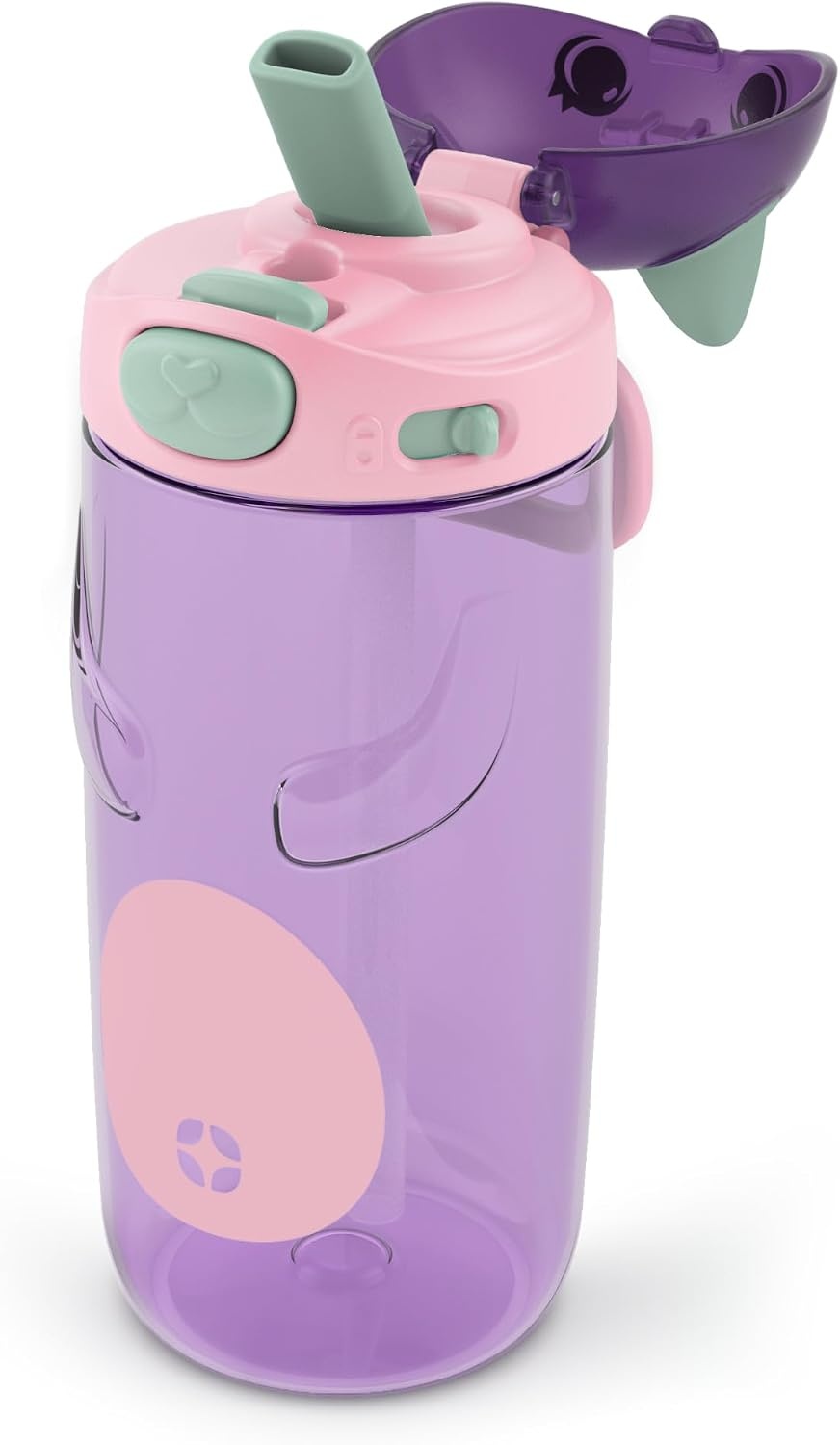 image:imageEllo Ellies 12oz Stainless Steel Leakproof Kids Water Bottle Lamb Princess Insulated kids water bottle with straw leakproof locking lid carry handle and stainless steel fun animal design for schoolCat
