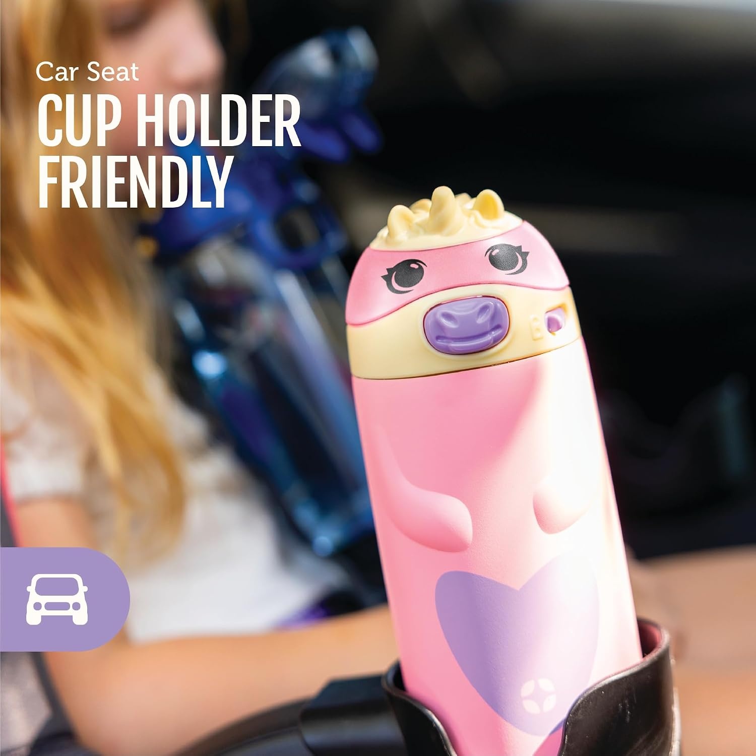 image:imageEllo Ellies 12oz Stainless Steel Leakproof Kids Water Bottle Lamb Princess Insulated kids water bottle with straw leakproof locking lid carry handle and stainless steel fun animal design for schoolDino