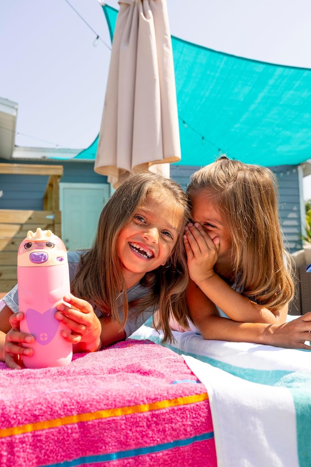 image:imageEllo Ellies 12oz Stainless Steel Leakproof Kids Water Bottle Lamb Princess Insulated kids water bottle with straw leakproof locking lid carry handle and stainless steel fun animal design for schoolUnicorn