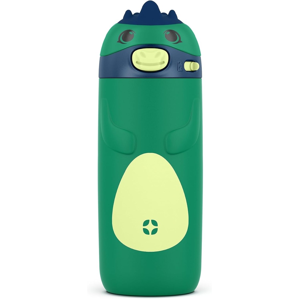 image:imageEllo Ellies 12oz Stainless Steel Leakproof Kids Water Bottle Lamb Princess Insulated kids water bottle with straw leakproof locking lid carry handle and stainless steel fun animal design for schoolDino
