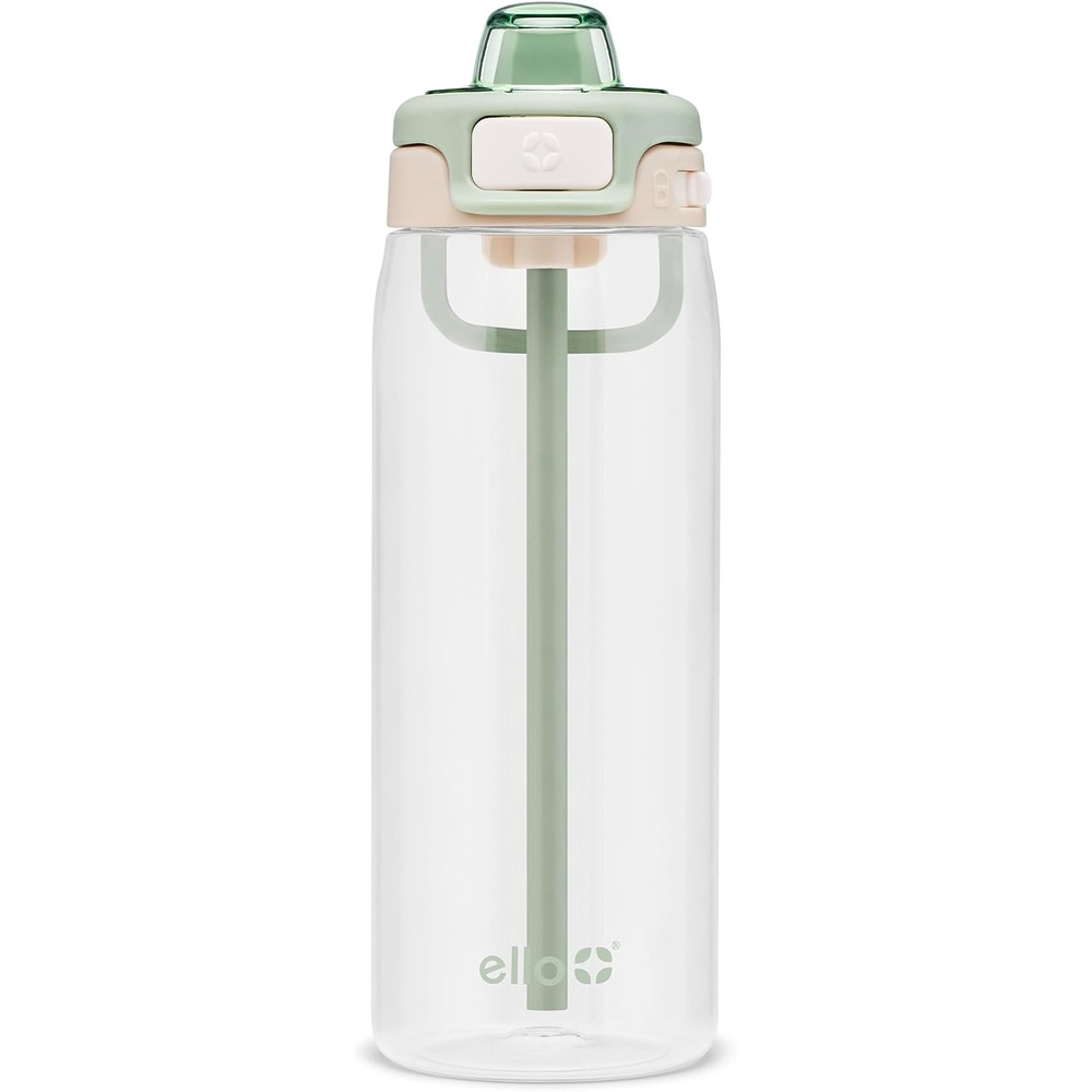 image:imageEllo Pop amp Fill 22oz Tritan Plastic Water Bottle with Quick Fill Technology  Clear Water Bottle for School College Travel  Leakproof Locking Lid Straw and Chug Reusable BPAFree  AuroraPistachio