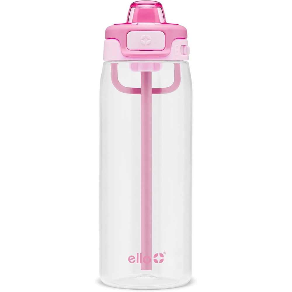image:imageEllo Pop amp Fill 22oz Tritan Plastic Water Bottle with Quick Fill Technology  Clear Water Bottle for School College Travel  Leakproof Locking Lid Straw and Chug Reusable BPAFree  AuroraPetal
