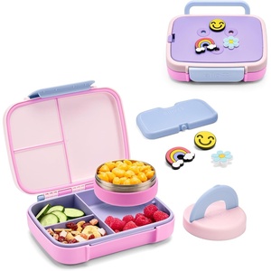 Ello Benni Kids Bento Lunch Box with Insulated Food Jar & Ice Pack, Sugar Coated(Sugar Coated)