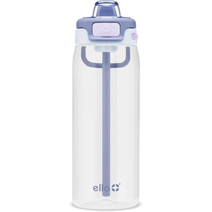 Ello Pop & Fill 22oz Tritan Plastic Water Bottle with Quick Fill Technology | Clear Water Bottle for School, College, Travel | Leakproof Locking Lid, Straw and Chug, Reusable, BPA-Free | Aurora(Aurora)