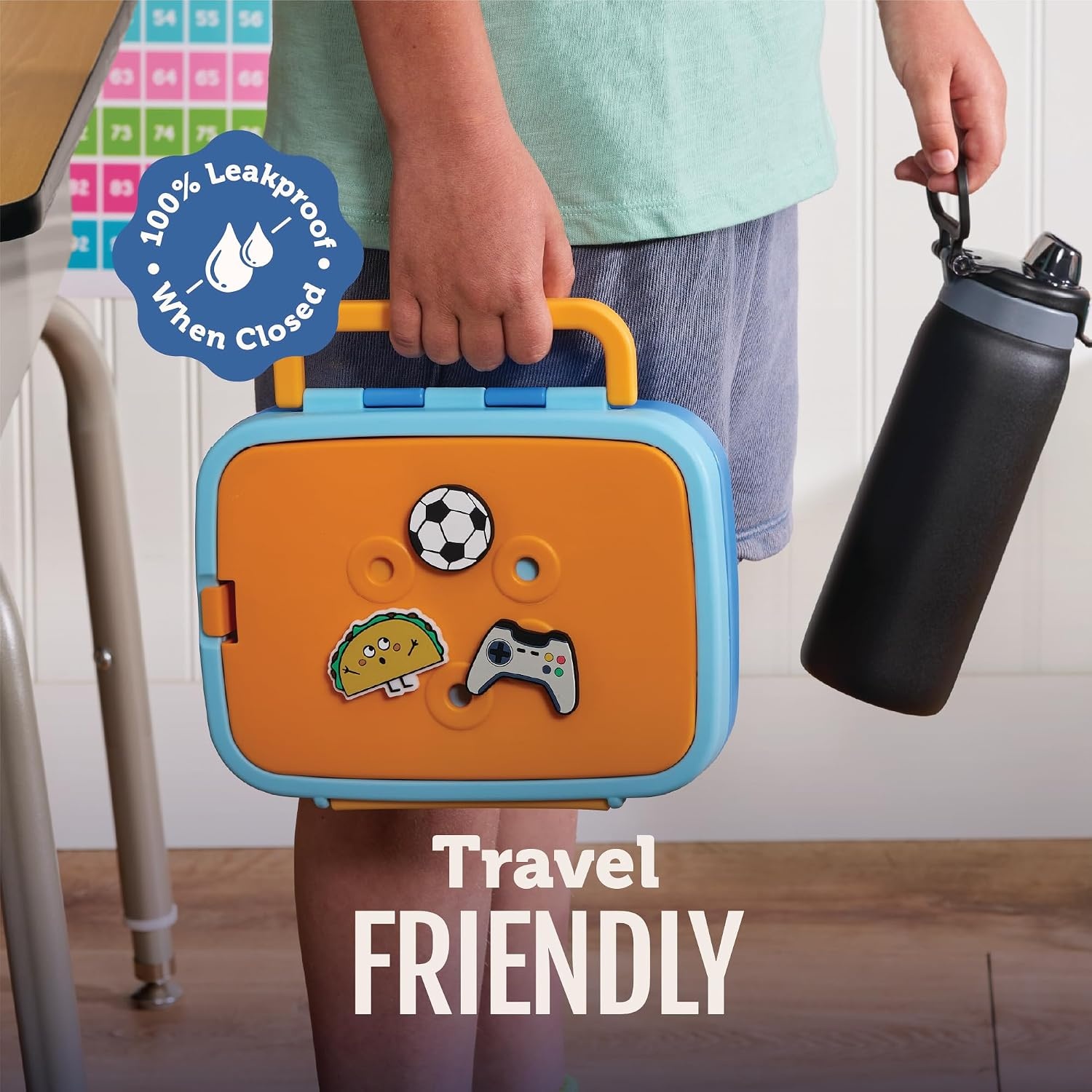 image:imageEllo Benni Kids Bento Box with Insulated Food Jar and Ice Pack Leakproof Lunch Container 3 Compartments Charm Compatible Hot and Cold Food Storage for School Lunch and Field Trips RainforestGrape Fizz