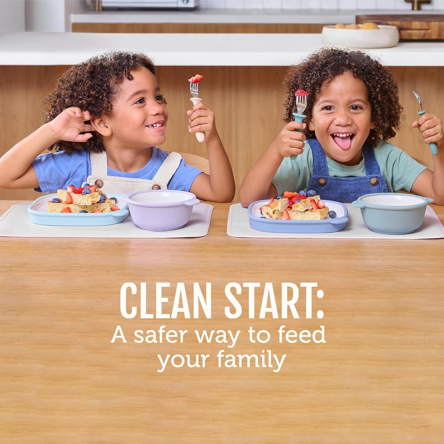 image:imageEllo Clean Start Toddler Dinner Plate 2 Pack BPAFree Ceramic Plates with Divider amp Silicone Sleeve for BabiesToddlers Microwave amp Dishwasher Safe High Chair Friendly Cashmere PinkDuneDewdrop