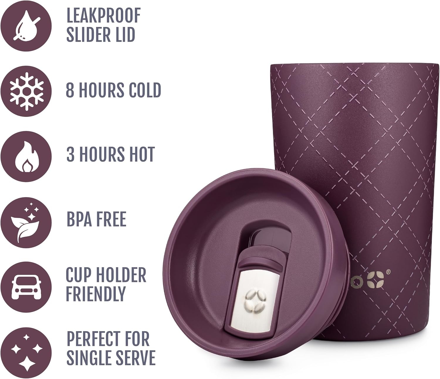 image:imageEllo Jones 11oz Vacuum Insulated Stainless Steel Travel Mug Cross Stitched