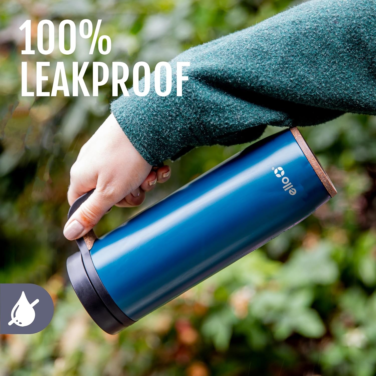image:imageEllo Magnet 18oz Vacuum Insulated Stainless Steel Travel Mug with Side Handle and LeakProof Slider Lid and Builtin Coaster Keeps Hot for 5 Hours Perfect for Coffee or Tea BPAFree Porcelain Rose