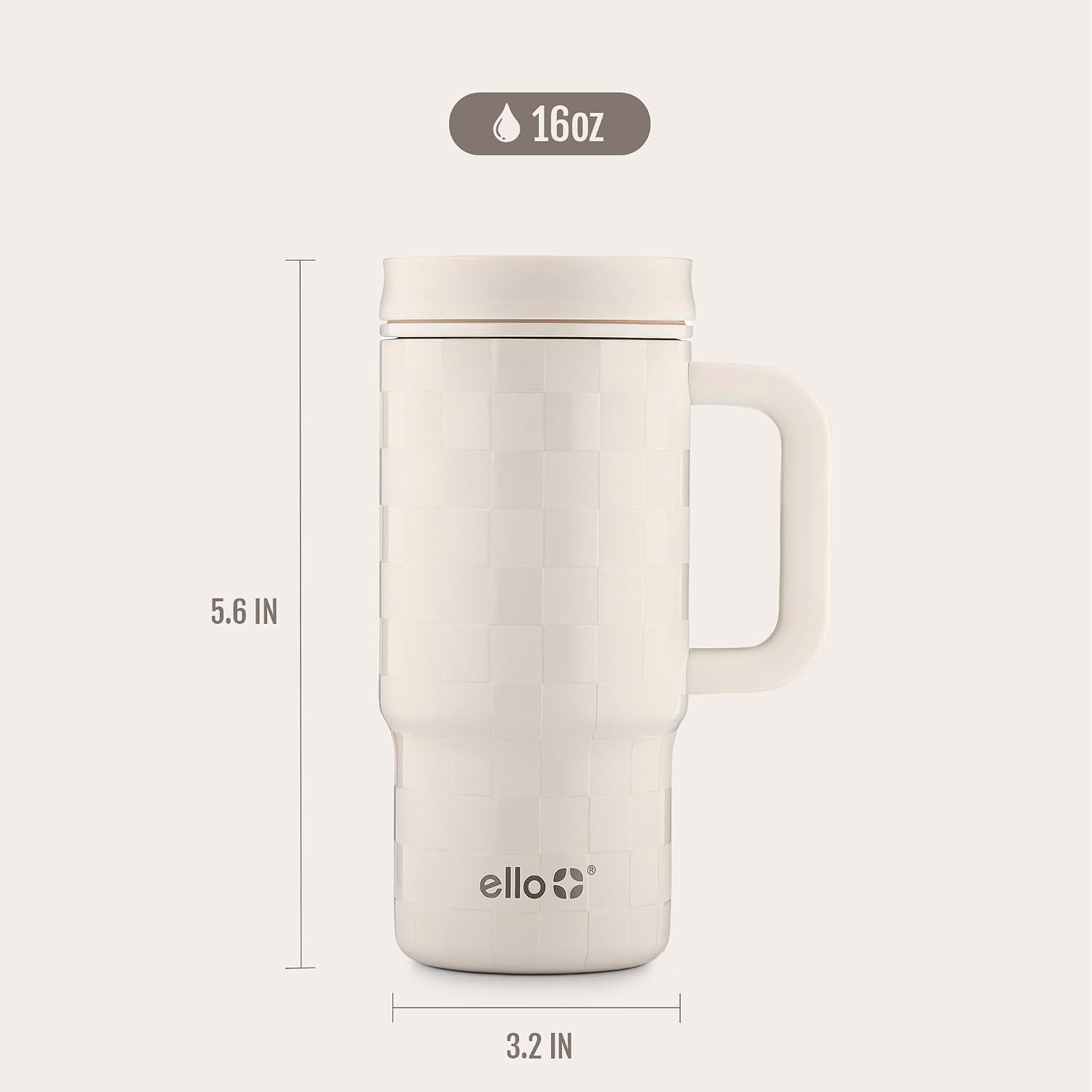 image:imageEllo Sutton 16oz Stainless Steel Travel Mug with Quick Fill Lid Wild RaspberryCream Check