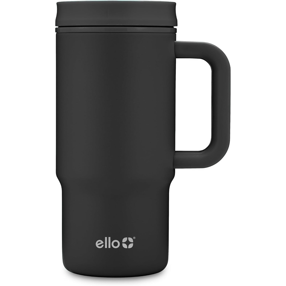 image:imageEllo Sutton 16oz Stainless Steel Travel Mug with Quick Fill Lid Wild RaspberryBlack