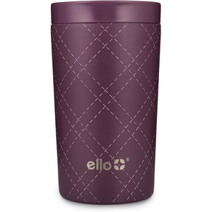 Ello Jones 11oz Vacuum Insulated Stainless Steel Travel Mug, Cross Stitched